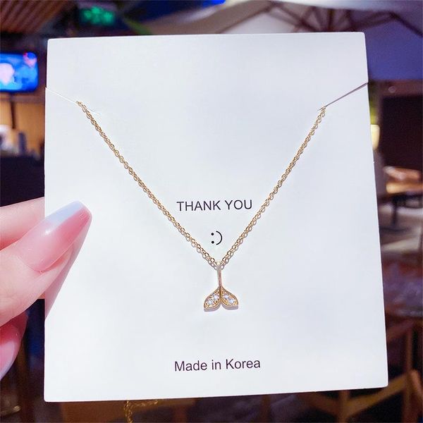 

chains necklace small crowd net red simple jewelry women's japanese and korean clavicle chain style temperament pendant, Silver