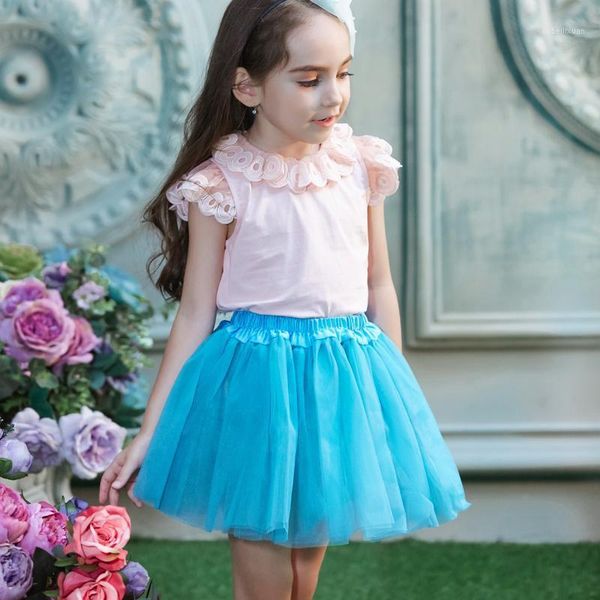 

skirts baby mini skirt 16colors option girl summer 3 layers puffy tulle tutu children candy color dancing pettiskirts1, Blue