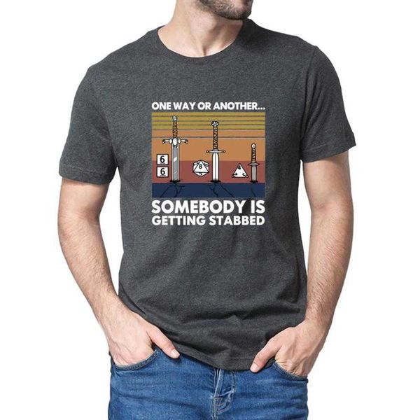 

men's t-shirts graphic one way or another somebody is getting stabbed vintage t-shirt fashion tee gifts top, White;black