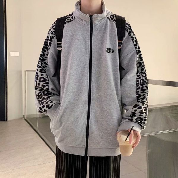 

autumn coat men's loose fashion street fashion ruffian handsome hip hop et youth sweater, Black
