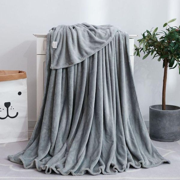 

blankets modern style coral fleece bed blanket is suitable for solid color warm and portable sofa in air conditioner bedroom