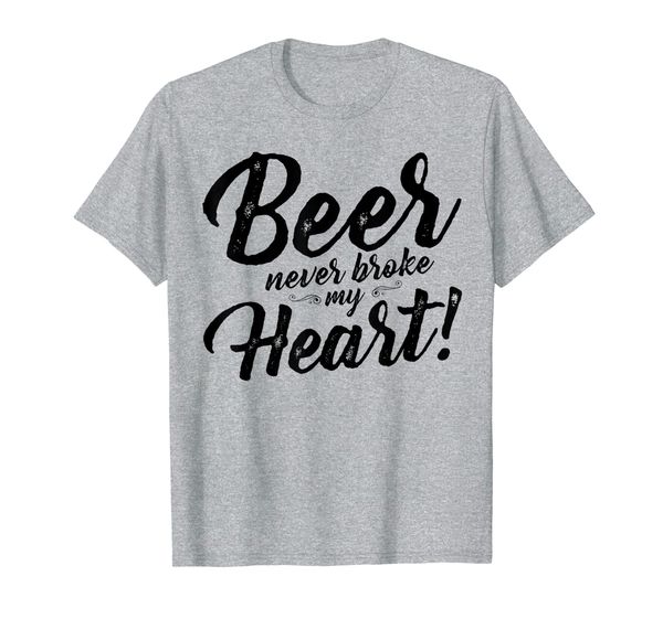 

beer never broke my heart tees for women men shirt, White;black