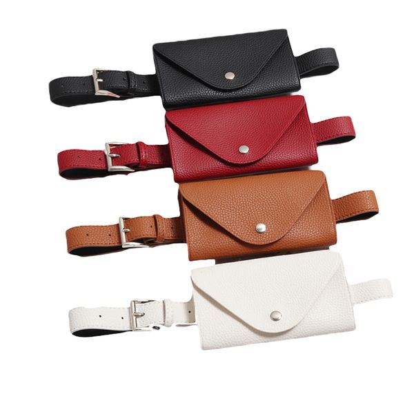 

2022 pochete candy color mobile phone belt waist bag leather waist for women ladies