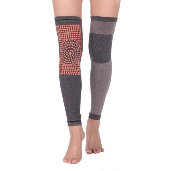 

elbow & knee pads 1 pair self-heating kneepads winter warm brace warmer therapy support leg protectors bone care #40, Black;gray