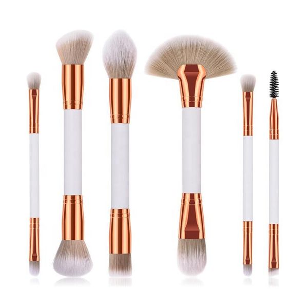 

makeup brushes 6pcs double sided facial eye brush set fan flat