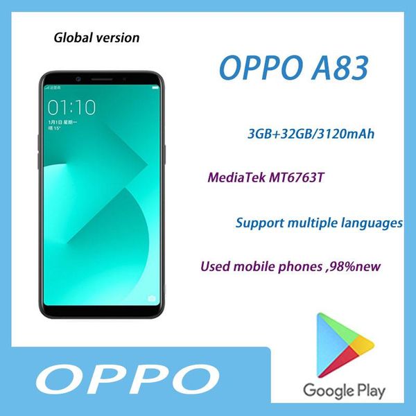 

walkie talkie for smartphone oppo a83 3 32g global firmware full netcom google store multi-language android7.1 mediatek mt6763t used 98%