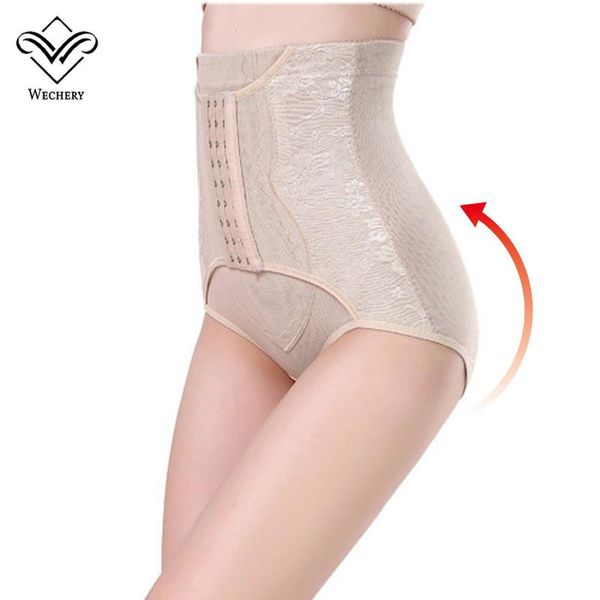 

women's shapers wechery waist trainer control panties women body shaper bottom stretchy bulifter high slimming underwear 3 rows hooks, Black;white