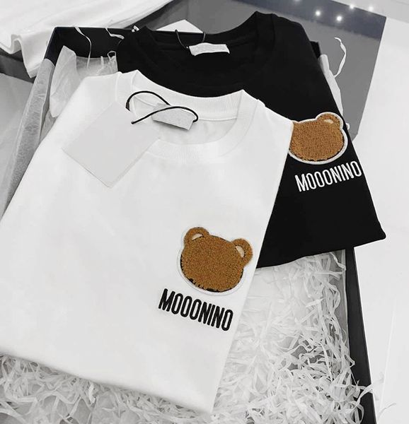 

kids fashion t-shirts short sleeve tees boys girls children casual letter embroidery with bear pattern t-shirts pullover2030, Blue