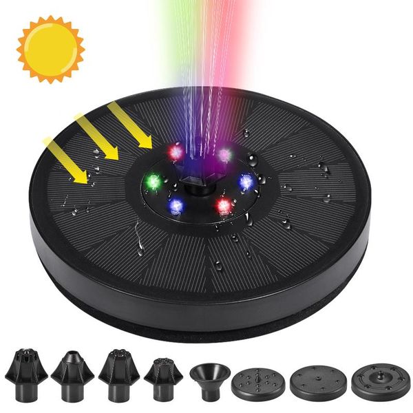 

garden solar fountain colorful led lights swimming pool pump panel powered decoration decorations