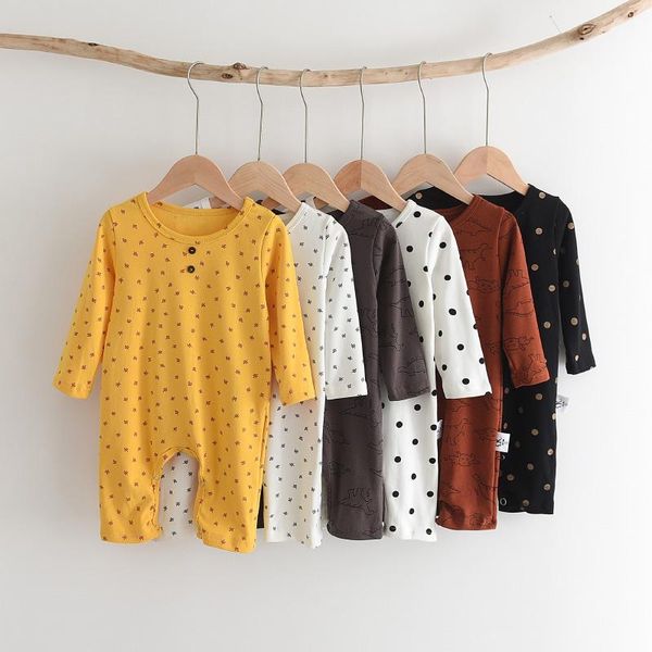 

melario born baby rompers fashion boys girls cartoon polka dot clothes infants long sleeve jumpsuits kids outfits, Blue