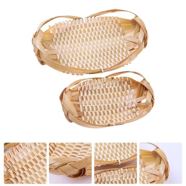 

storage baskets 2pcs peanut shaped bamboo environment- friendly bamboom