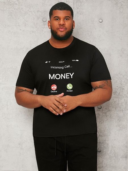 

extended sizes men phone & letter graphic tee y9qy#, White;black