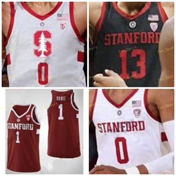 

ncaa college stanford cardinal basketball jersey 11 jaiden delaire 12 keenan fitzmorris 13 oscar da silva 14 marcus sheffield custom stitche, Black