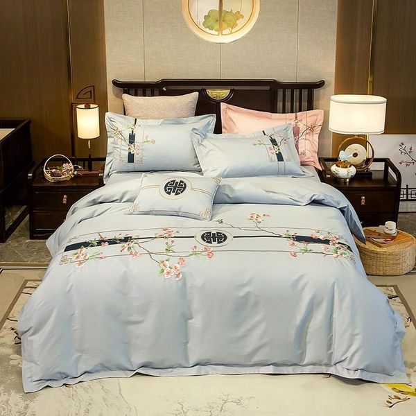 

bedding sets butterfly flowers artwork vintage embroidery white blue fashion set decorative bed sheet duvet cover pillowcase