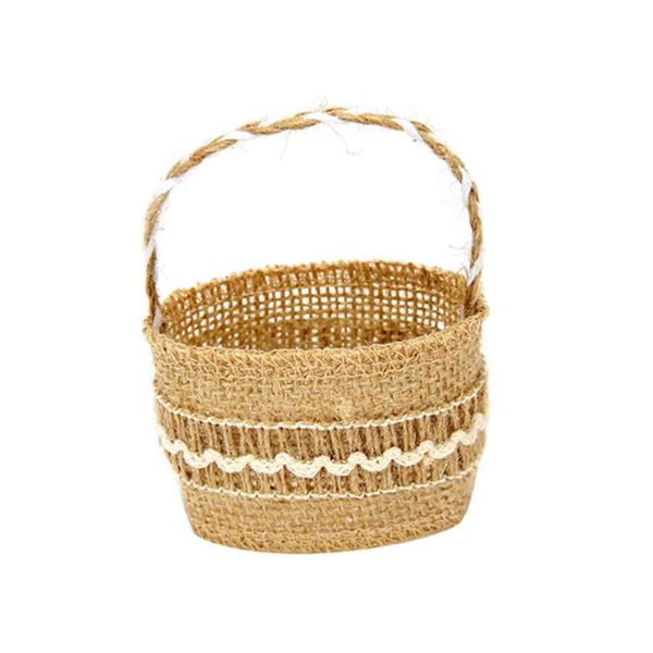 

gift wrap 4pcs wedding linen basket beautiful candy storage holder flower craft