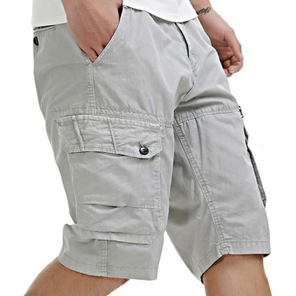 

men's shorts mens cargo men summer casual cotton overalls trousers fashion camouflage multi pocket knee length, White;black
