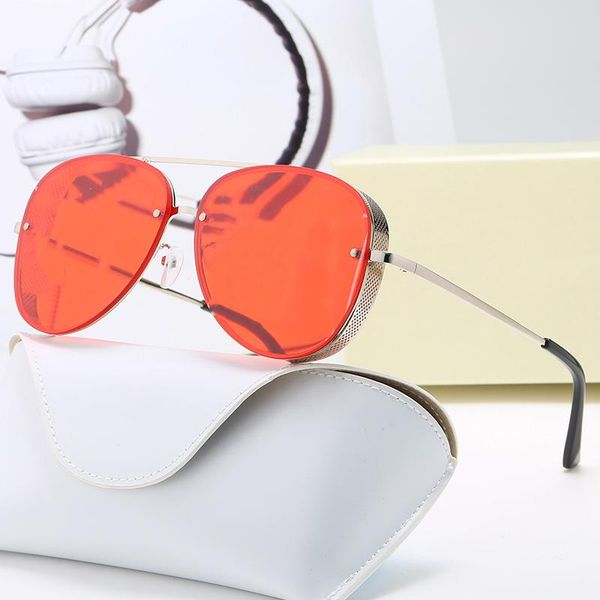 

sunglasses 2021 classic gothic for men and women high-end designer round vintage metal with original box, White;black