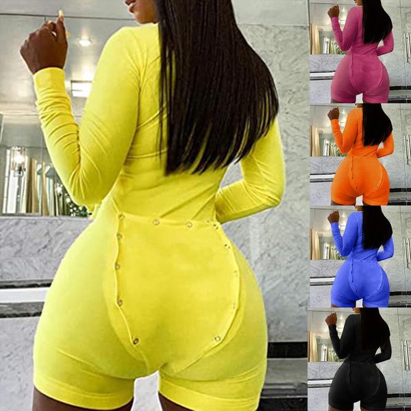 

button down functional women rompers buttoned flap nightwear adults comfortable bodysuits l3, Black;white