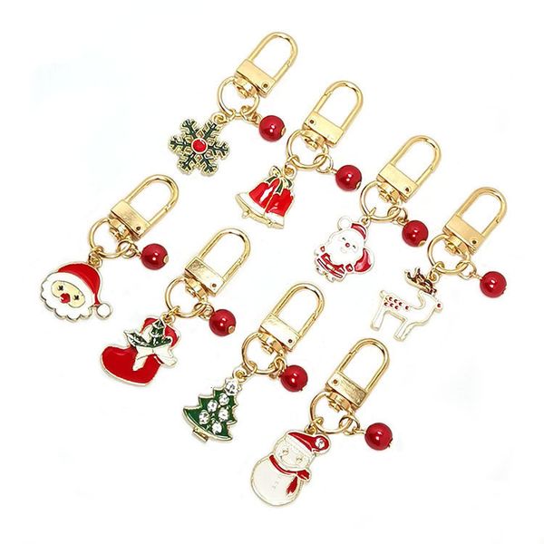 

key chain 2021 alloy santa snowflake christmas tree pendant gift, Silver
