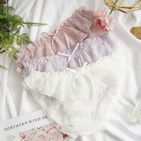 

new small skirt perspective girl shorts cotton crotch lace low waist briefs women's underwear, Black;pink