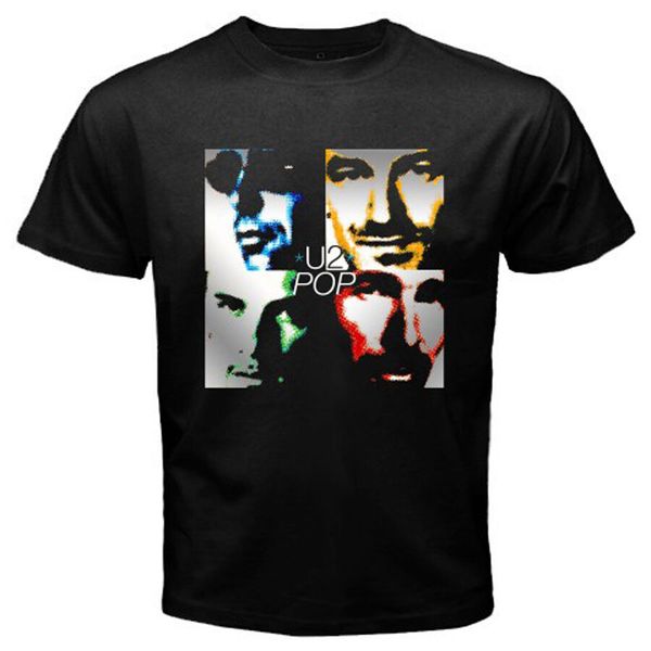 

New U2 POP Bono Band Logo Men's Black T-Shirt Size S to 3XL *100% cotton, White;black