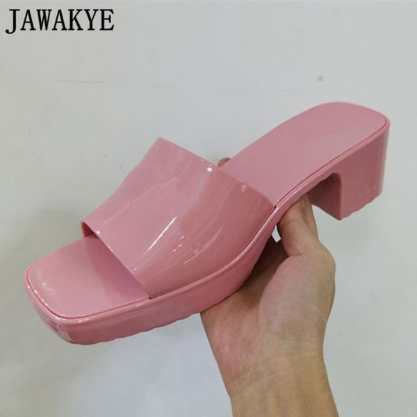 

slippers platform jelly shoes summer women's beach outdoor casual rubber thick sole flipflops slides women, Black