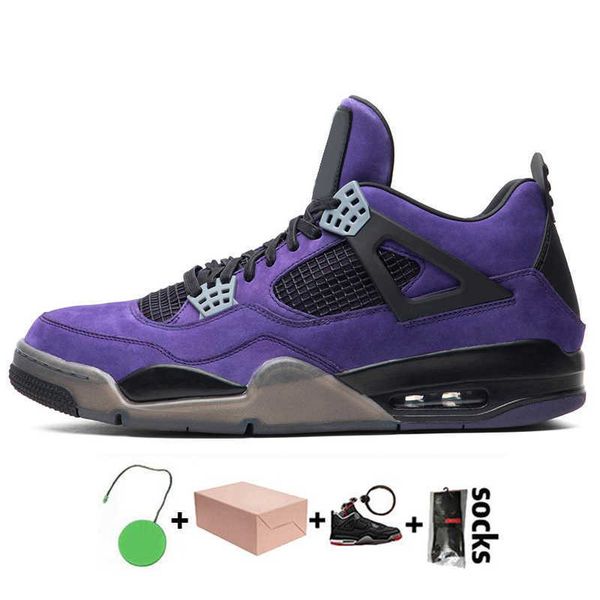 

luxurys designers jumpman 4 4s basketball shoes with box travis scotts purple sail red thunder university blue starfish mens trainers2021202