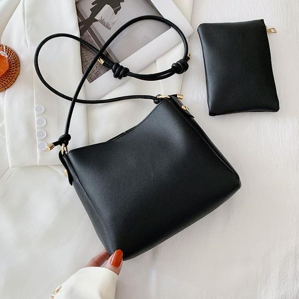 

evening bags simple crossbody for women 2 piece set shoulder bag brand designer trend bucket luxury pu leather handbag