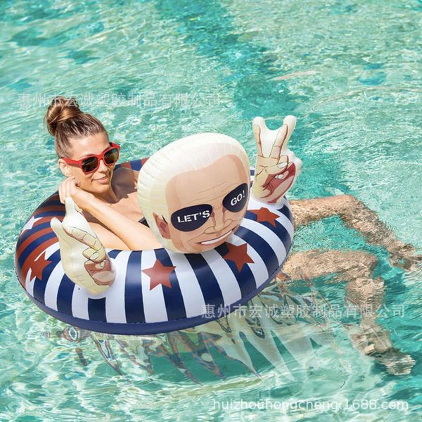 

custom made inflatable biden swimming circle summer pool party underarm ring lifebuoy for children, Blue
