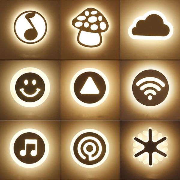 

modern acrylic wifi shaped wall lamp for children's bedroom living room lighting bar led decoration fixtures