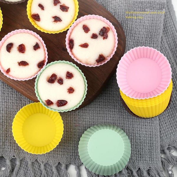 

baking moulds 12 pieces / set round shaped silicon cake cupcake mould tray diy decorating kitchen cooking tools random color