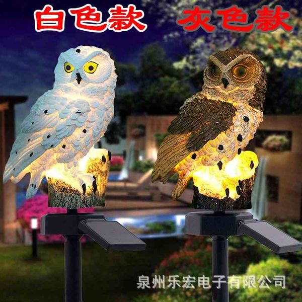 

led solar energy lawn outdoor garden villa decoration landscape owl ground lamp