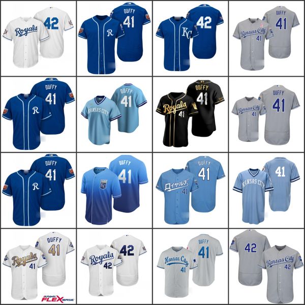 

kansas royals men 42 jackie robinson 41 danny duffy women youthjersey, Black;red