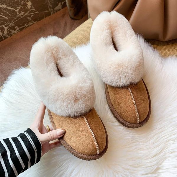 

boots 2021 winter elegant lady fur warm snow women's fashion flat non-slip platform ankle bootie, Black