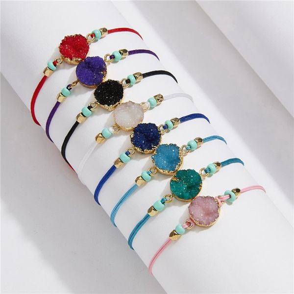 

charm bracelets hand-woven precious gemstone bracelet make a natural stone handmade beads braided with card jewelry drop ship u1om m6eu, Golden;silver