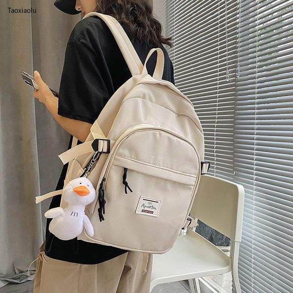 

backpack solid color women's for women 2021 waterproof multi pocket travel backpacks large capacity school bag teenage girls