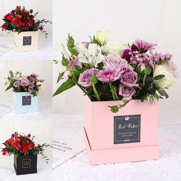 

florist flower wrapping square boxes cardboard packaging box with lid valentine's day wedding party gift packing supplies wrap