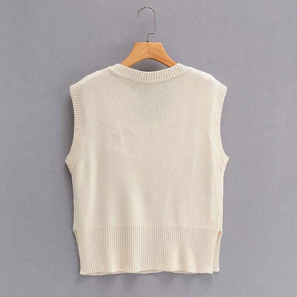 

sweaters korean style v-neck sleeveless knitted women's vest fashion loose pullover outer simple chic female sweater, White;black