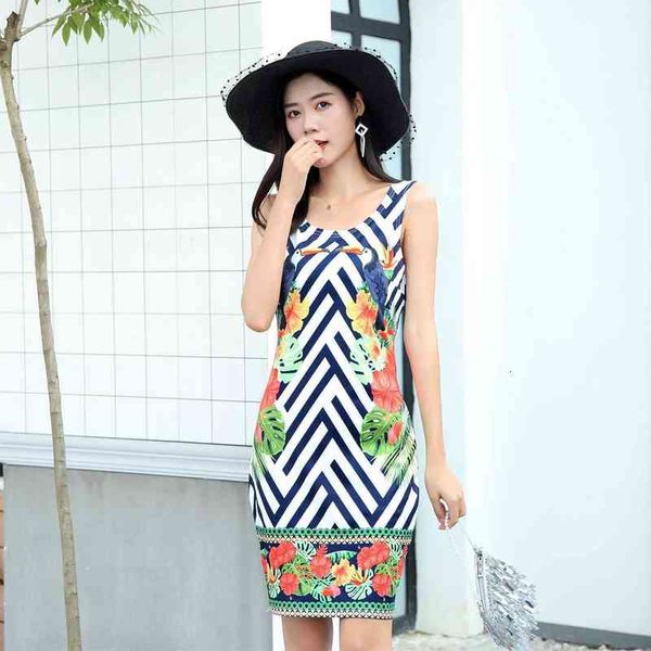 

skirts 2022 summer bohemian women's round neck one-step dress, Black