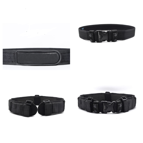 

waist support tactical belt waistband + outer inner summer special training compatible with equipment, Black;gray
