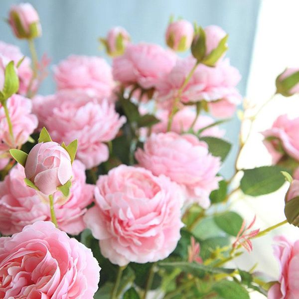 

heads silk artificial rose flowers wedding table decoration fake bouquet flower home party decor accessories decorative & wreat