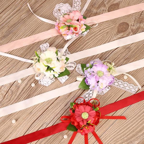 

wedding supplies creative european korean simulation brooch fabric bridesmaid sisters hand flowers bride wrist flower decorative & wreaths