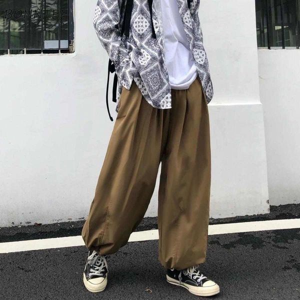 

women's pants & capris casual women hip hop loose elastic waist bf college pure cargo trousers baggy teens all-match simple spring dail, Black;white