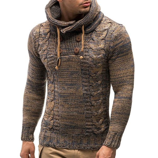

fashion men's hoodies solid color knitted sweater hood pullovers, Black