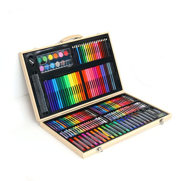 

wooden 180 box painting set children's watercolor pen case art stationery gift