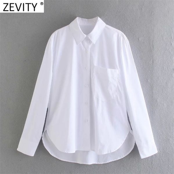 

women fashion turn down collar white smock blouse office ladies single pocket business shirts chic blusas ls7699 210416, White;black