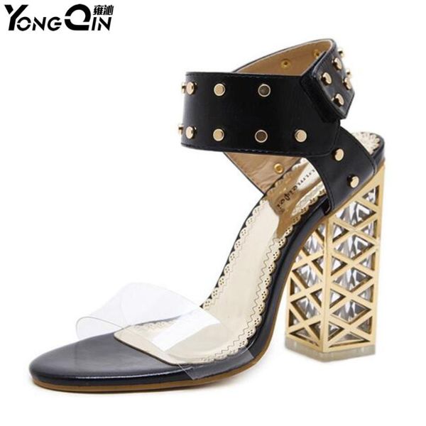 

women sandals crystal shoes high heels womens size 34-40, Black