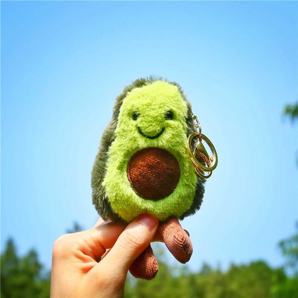 

cute avocado shaped fruits plush toy keychain filled doll key ring cartoon child christmas gifts girl bag keyfob