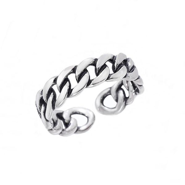 

cluster rings s925 sterling silver punk chain ring for women adjusted jewelry wedding valentine gift accessories, Golden;silver