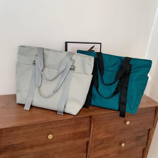 

outdoor bags retro women gym nylon multipurpose fitness travel solid color large capacity tote shoulder shopping